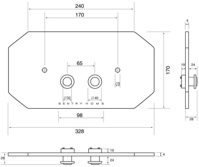 Gentry Home Кнопка смыва для унитаза Claremont sun-id-1453734 - Вид №3