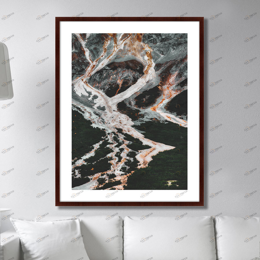 Фотокартина в раме 130х102 см Ancient patterns of mountains КАРТИНЫ В КВАРТИРУ  264745 Бежевый;черный 