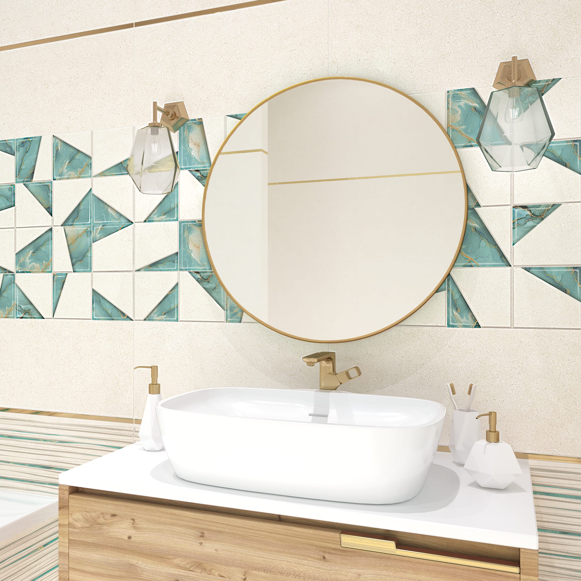 84766328 Плитка настенная 24,9x50см 1.37м2 цвет зеленый ENIGMA Santreyd - Вид №4