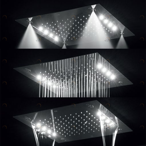 Тропический душ 700х400 PIASRET7002CNT_IXS Geda Nextage Shower Plates с двумя каскадами, небулайзерами и хромотерапией Душевая головка Shower Plates PIASRET7002CNTIXS