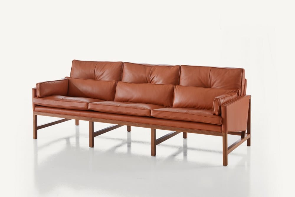 3-местный кожаный диван BassamFellows Wood Frame Lounge ARCH-00040011 - Вид №4