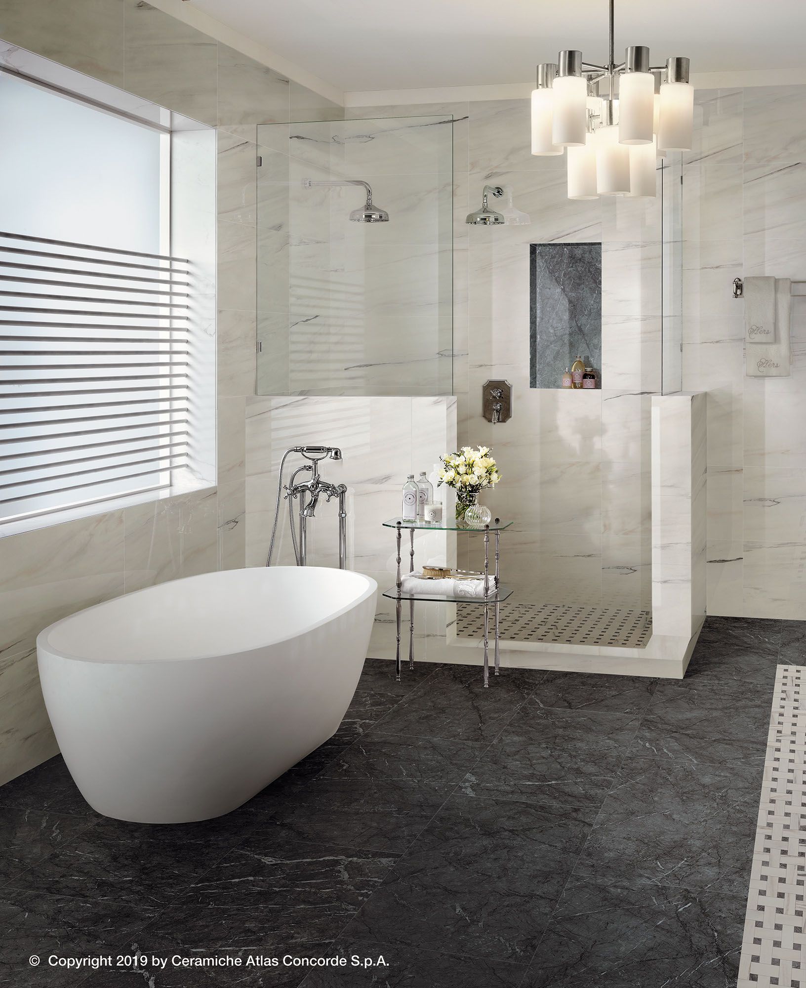 Белое керамическое покрытие с эффектом мрамора Atlas Concorde Marvel Dream ARCH-00073412 - Вид №34