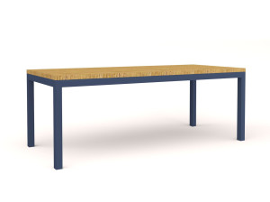 Алюминиевый и деревянный прямоугольный садовый стол