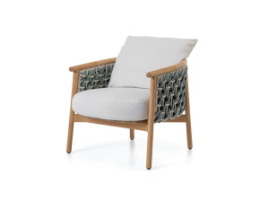 Садовое кресло из тикового дерева с подлокотниками