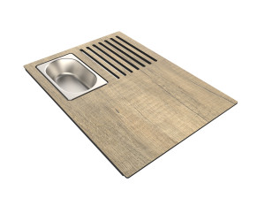 Многофункциональная разделочная доска с лотком из нержавеющей стали