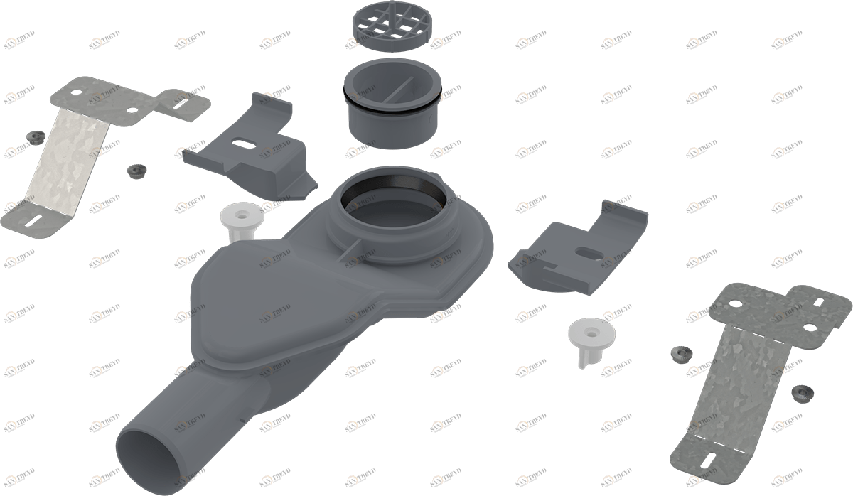 Экстра низкий сифон DN40 и комплект регулируемых ног ALCAPLAST APZS6