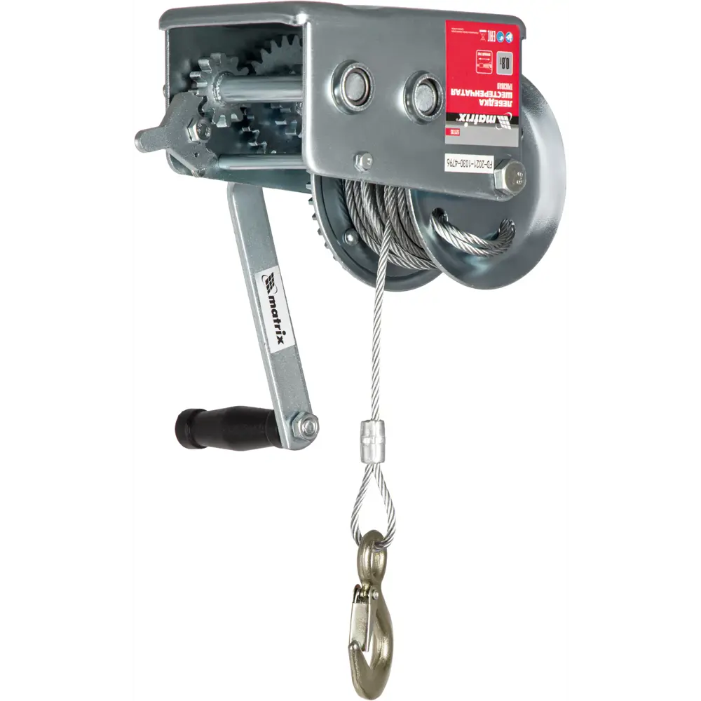 Лебедка шестеренчатая Matrix грузоподъемность до 800 кг STLM-2090319 - Вид №2