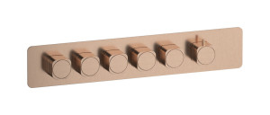 External part of thermostatic 5 ways, square plate, horizontal, soft handle WE ARE IB eua526srneo_1 Brushed Rose Gold Aqua