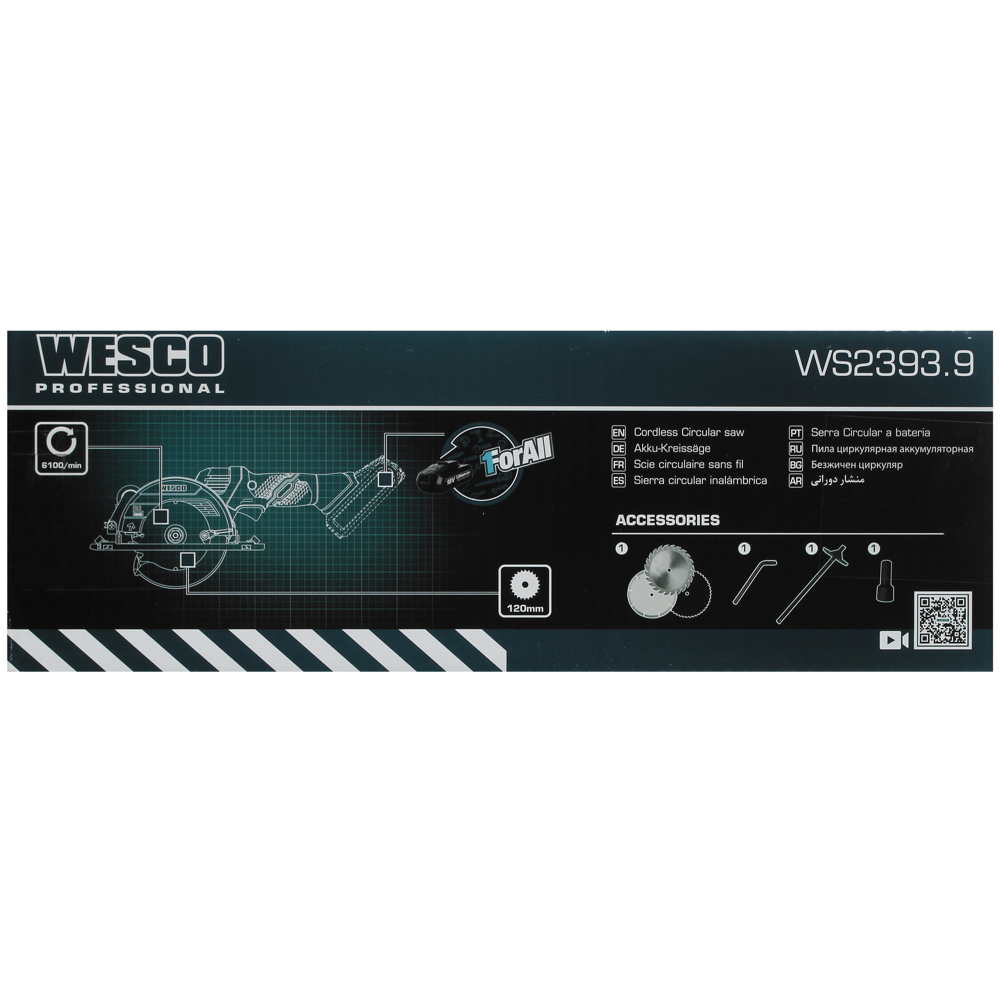 Пила дисковая Wesco WS2393.9 1ForAll 18V 5411560 STDN-0007543 - Вид №8