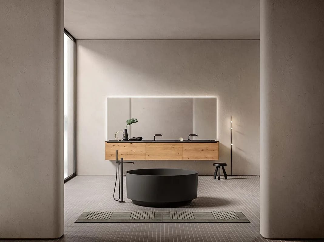 Деревянный подвесной двойной умывальник с ящиками Inbani слой ARCH-00089416 - Вид №3