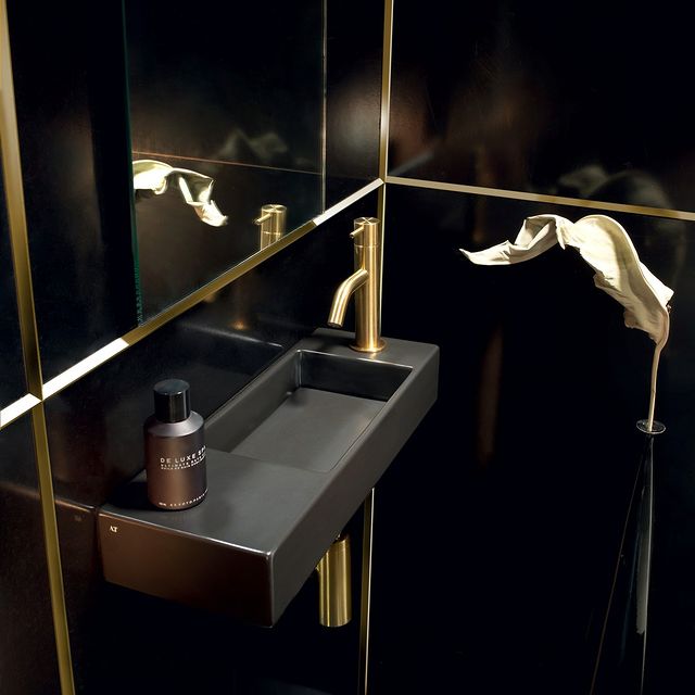 ONE001GDS Смеситель для раковины Linki ONE, Золото сатиновая сталь - Вид №2