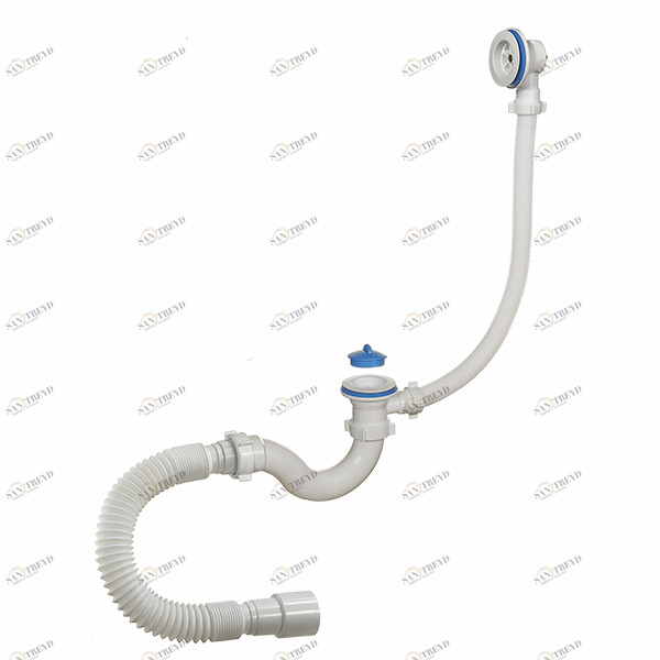 Сифон для ванны с гиб.тр.1 1/2 40 (вып.пл.)перелив А-70089 (О) А-70089 ОРИО 151649