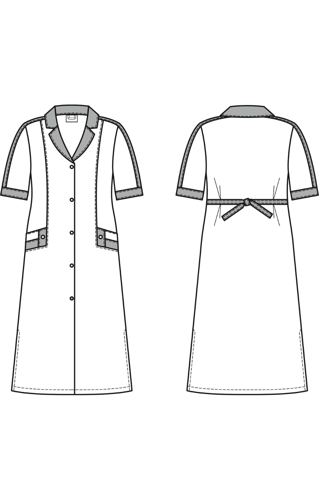 62851 Халат "Радуга NEW" короткий рукав голубой василек  Одежда для обслуживающего персонала  размер 56 Спецодежда  - Вид №2