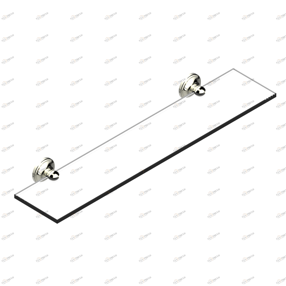 G75-564 Полка стеклянная 60 cм с кронштейнами Thg-paris Charleston с рукоятками Покрытие PVD никель G75-564 CAT.F