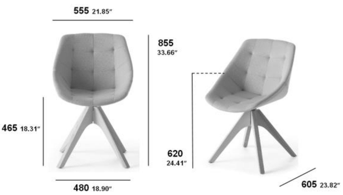 Тканевый мягкий поворотный стул SITIA MISS LILY ARCH-00033563 - Вид №2