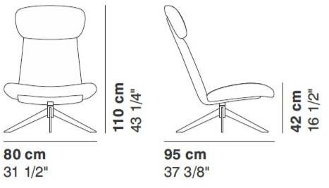 La Cividina Вращающееся кресло из ткани с подголовником Myplace 9051/9057 - Вид №3