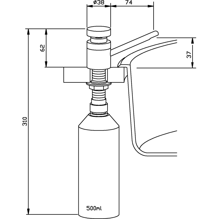 923942 Настольный дозатор мыла из хромированной латуни WP191-1 WAGNER_EWAR A-LINE Wagner Ewar  - Вид №1