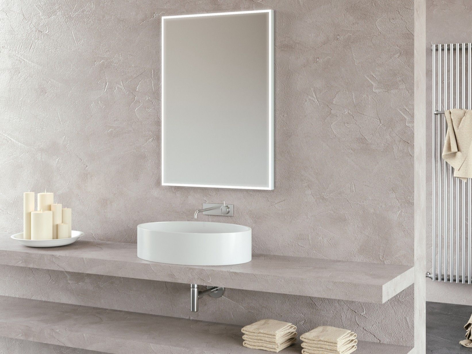 Прямоугольное зеркало со встроенным настенным освещением DDL Reflex ARCH-00091201 - Вид №1