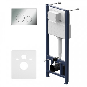 I012704.9051 инсталляция для подвесного унитаза с пневматич клавишей L пластик глянц хром AM.PM Pro