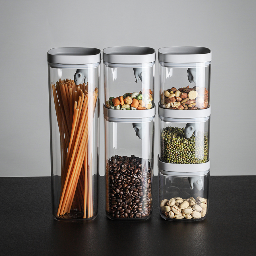 QL10348-CL-GY Набор кухонных емкостей lucky mouse Qualy  - Вид №3