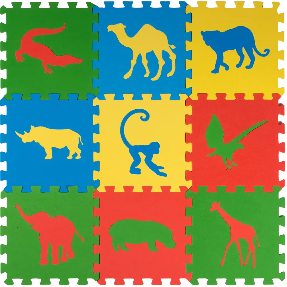 Пол мягкий «Животные», 33x33 см, 9 штук в упаковке 17492291 STLM-2059964 Santreyd 