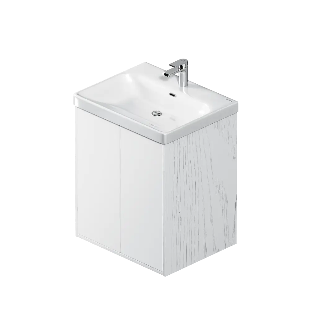 Тумба под раковину AM.PM Stern 60 см белая с декором под дерево 89430350 STLM-1577192