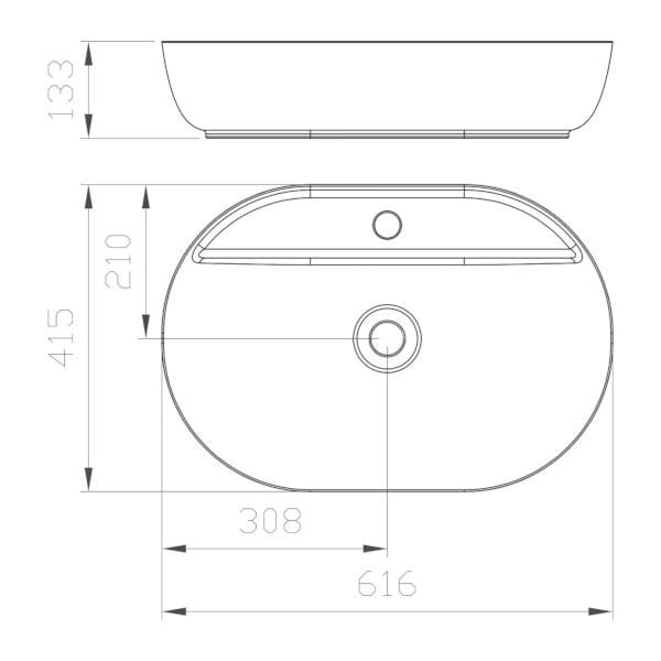 Керамическая овальная столешница Ercos OLIMPIA ARCH-00143698 - Вид №1