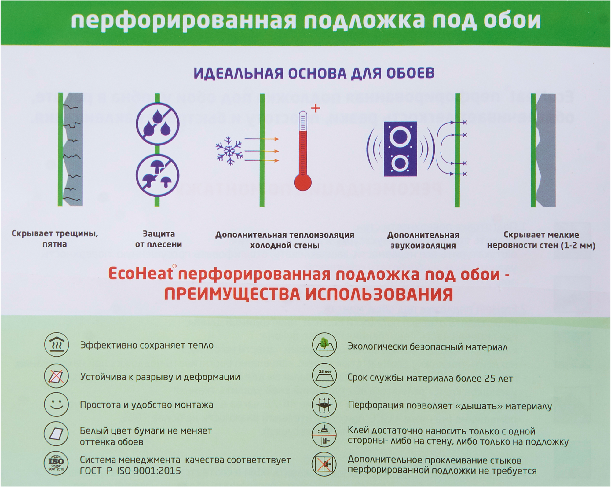 Теплоизоляционная подложка ISOLON EcoHeat для стен под обои 82038998 STLM-0018171 - Вид №4