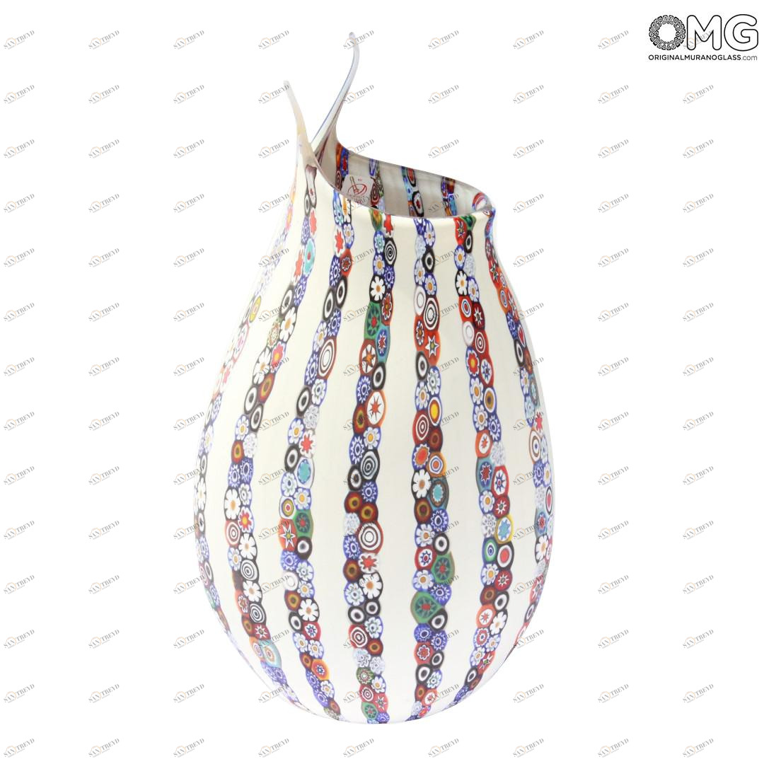 1797 ORIGINALMURANOGLASS Белая ваза Песок - муранское стекло 25 см 