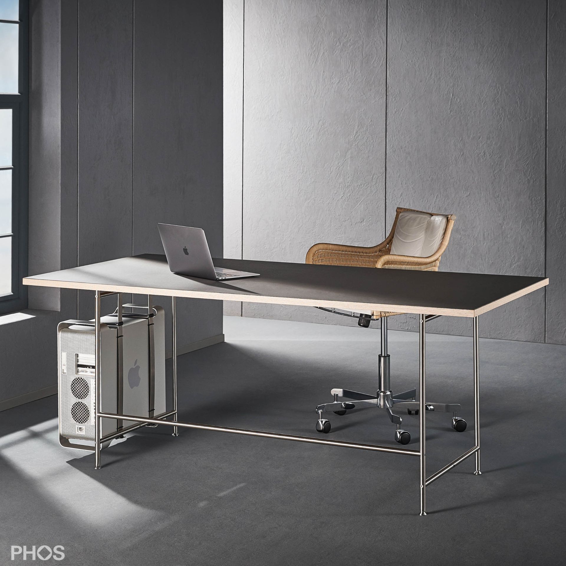 KATI-S1-180x90-L4178 Стол Карлсруэ - письменный стол со столешницей из линолеума - 180 х 90 х 75 см. PHOS  - Вид №8