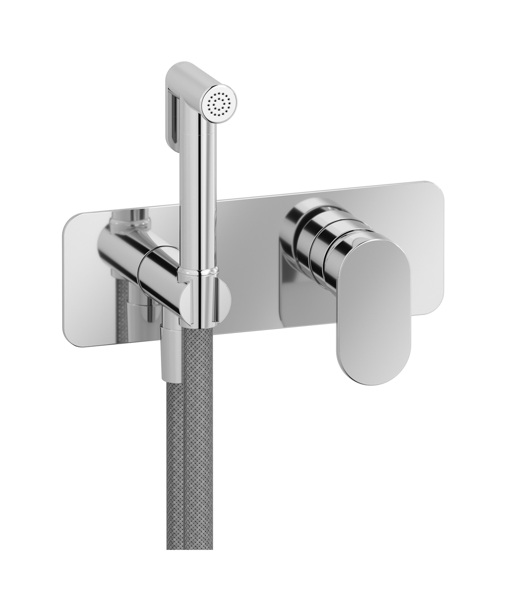 Внешние части гигенического душа со смесителем. WE ARE IB sh061mb Chrome YesPlease