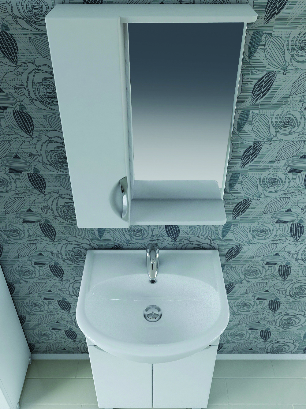 Зеркало Callao 550 левое, со спотом550⨉150⨉700 мм белый VIGO sun-id-665246 - Вид №2