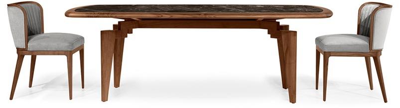 Mobi Прямоугольный стол из дерева и мрамора Nikea sun-id-1354429 - Вид №2