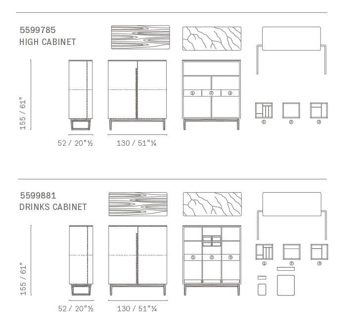 Шкаф с ящиками Poltrona Frau коллекция-мебель и аксессуары ARCH-00025826 - Вид №2