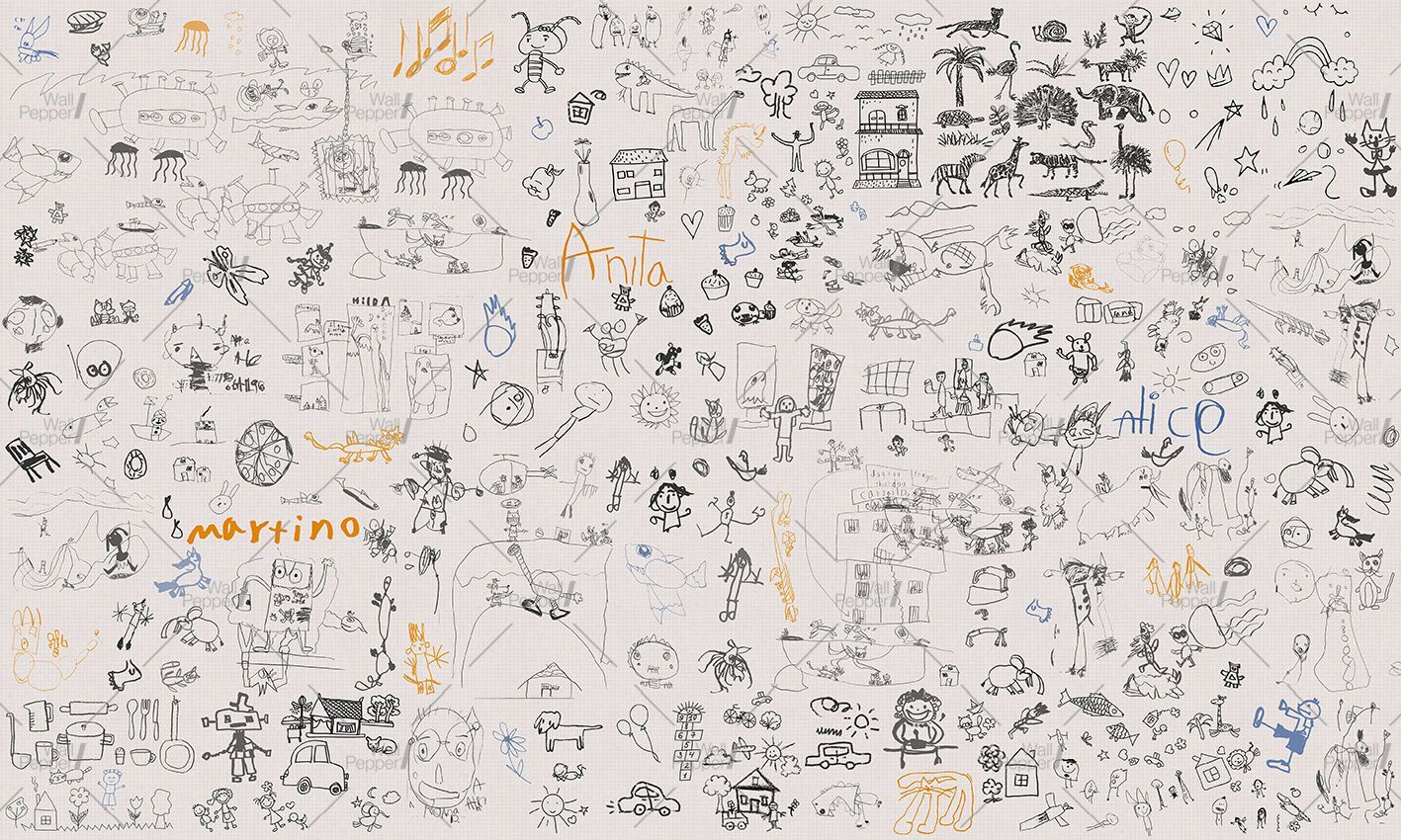 Carta da parati PVC free, eco-friendly, lavabile WallPepper SKETCHES ARCH-00075987 - Вид №1