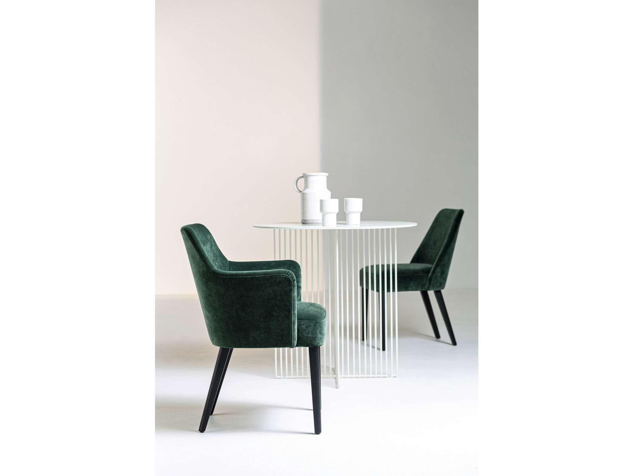 Тканевый стул с подлокотниками La Cividina велюр ARCH-00023883 - Вид №3