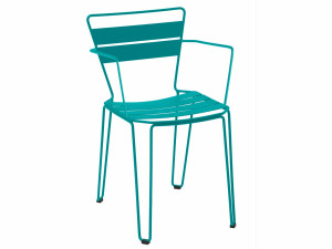 Стальной садовый стул с подлокотниками