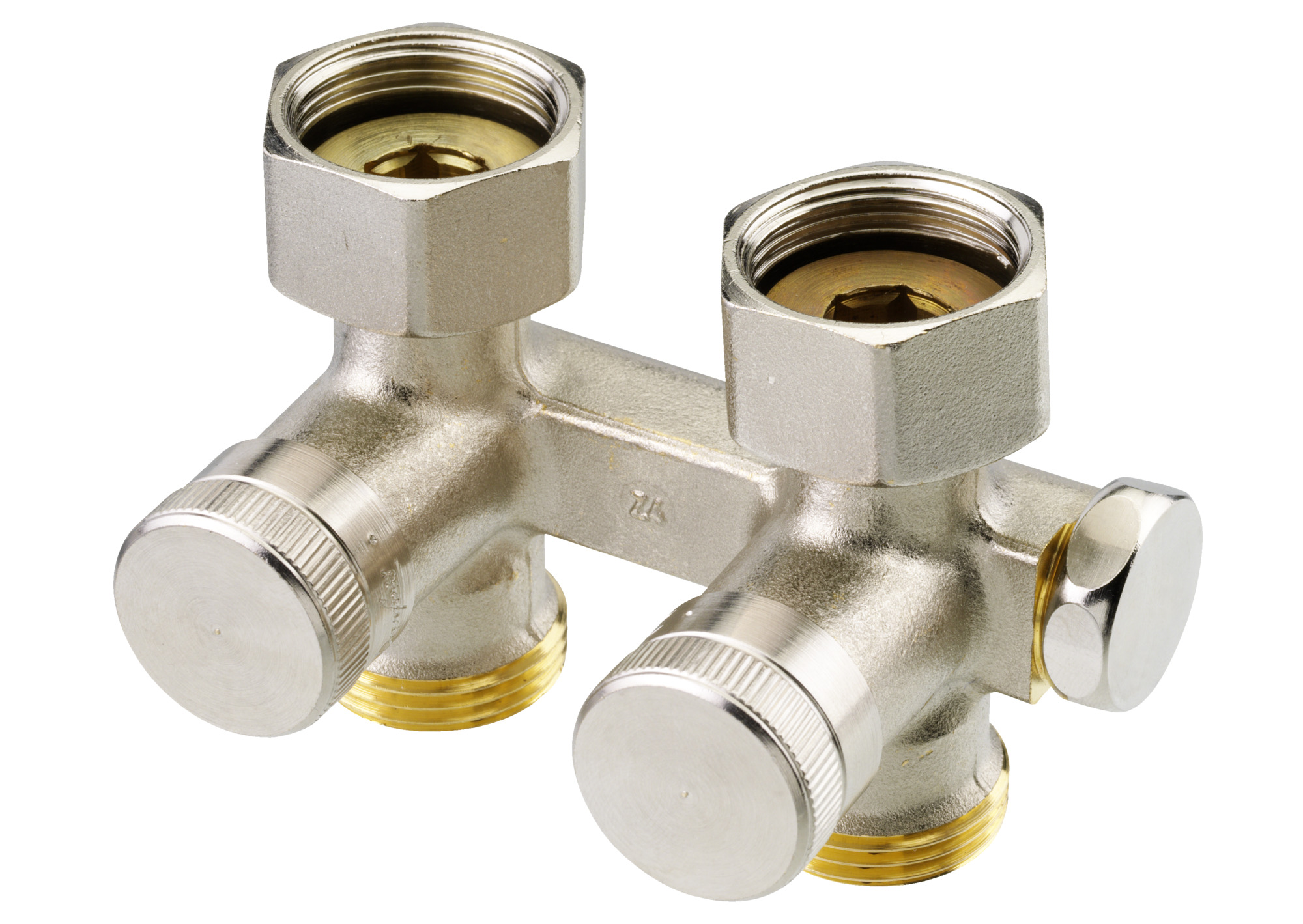 Danfoss Клапан RLV-K для нижнего присоединения к радиатору с возможностью опорожнения Клапан запорный RLV-K 1/2''x3/4'' угл. 003L0282  - Вид №1