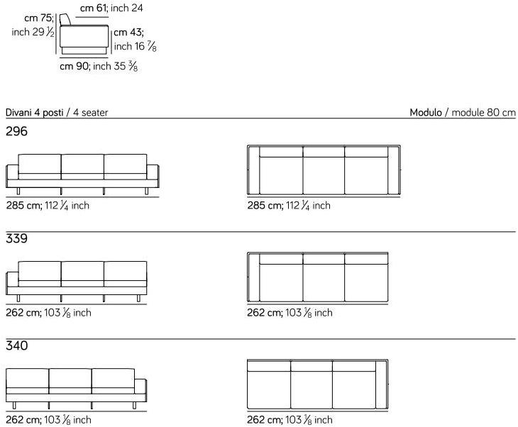 AMURA 3-х местный кожаный диван Tau Am006.296 - Вид №7