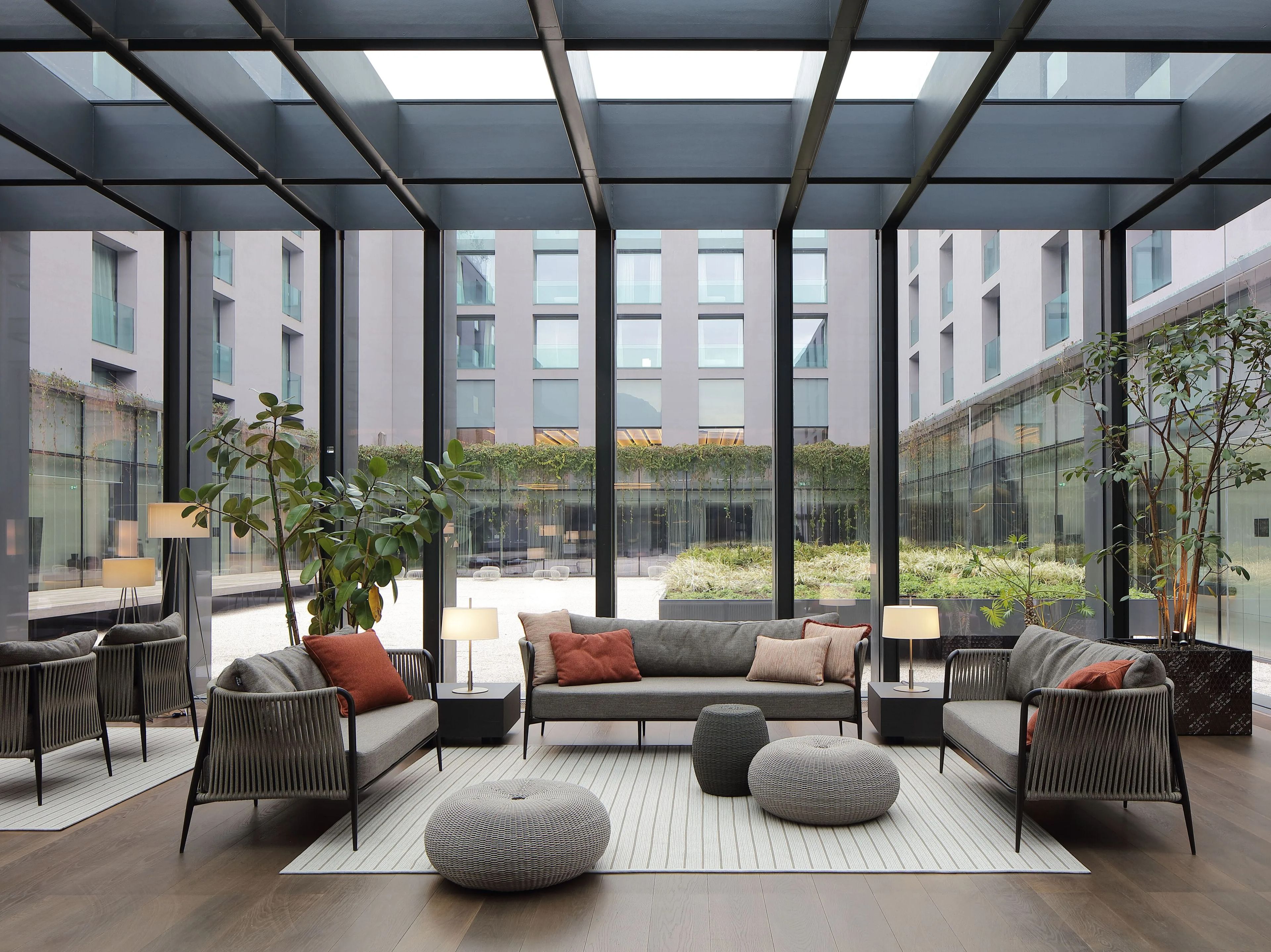 3-местный технический тканевый садовый диван Nodo Italia Eva ARCH-00127575 - Вид №2