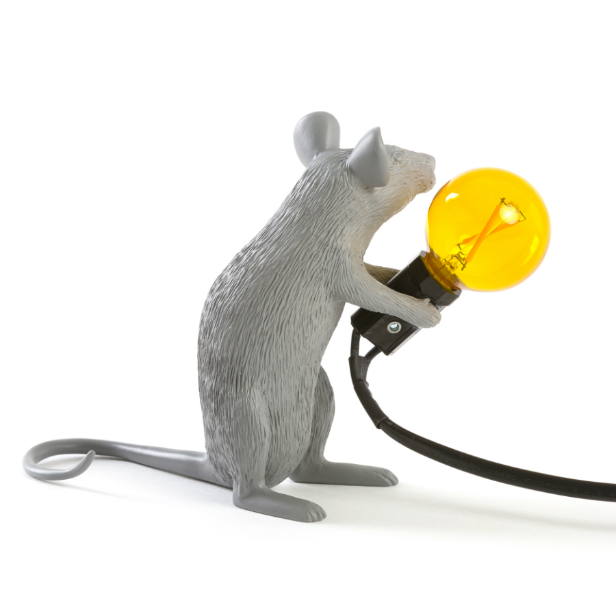 Светильник настольный Mouse Lamp Sitting, серый Seletti 14939 - Вид №6