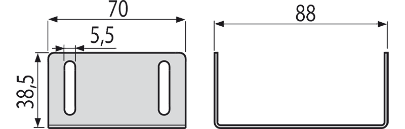 Перемычка для дренажных желобов 75 мм, оцинкованная сталь ALCAPLAST ADZP007 - Вид №2