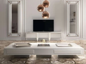 Vismara Design Низкий прямоугольный деревянный журнальный столик для гостиной Desire