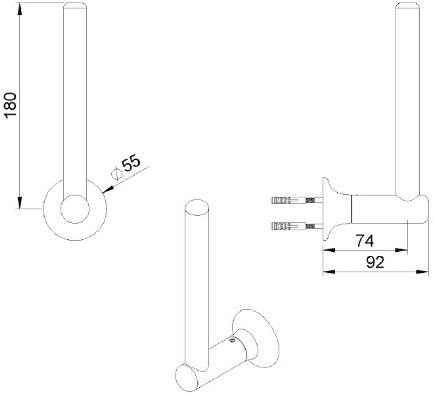 rvb Держатель запасного рулона из хромированной латуни Times 6273.--.56 - Вид №1