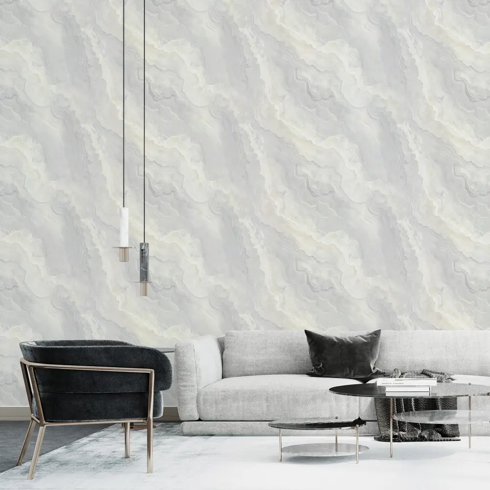Wall Decor Марбл: серые флизелиновые обои с текстурой камня 89417509 STLM-1572359 - Вид №3