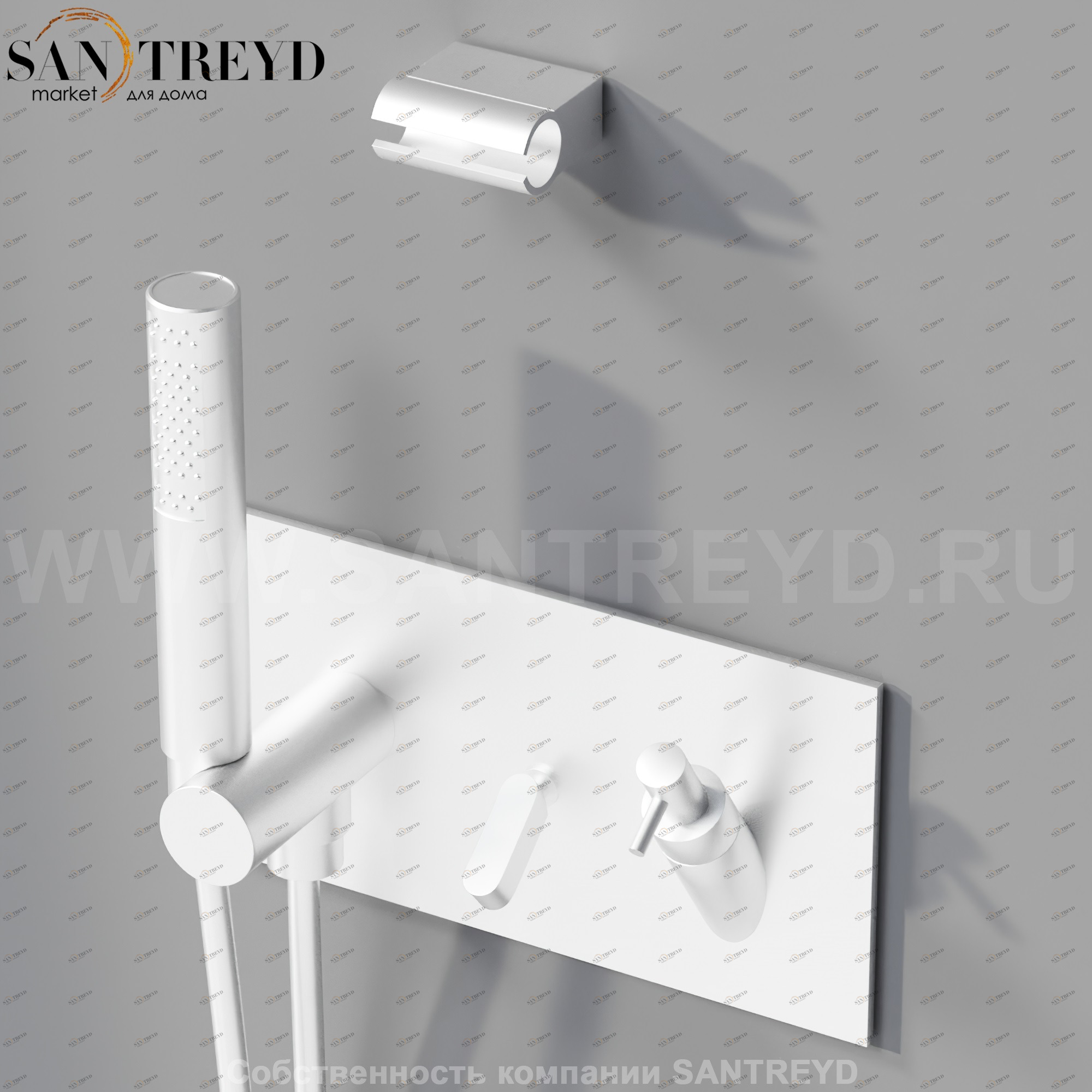 Смеситель ARUB0945NSP SQUARE для душа хромированный матовый Agape