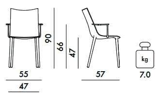 Тканевый стул с подлокотниками Kartell H. H. H ARCH-00109899 - Вид №48