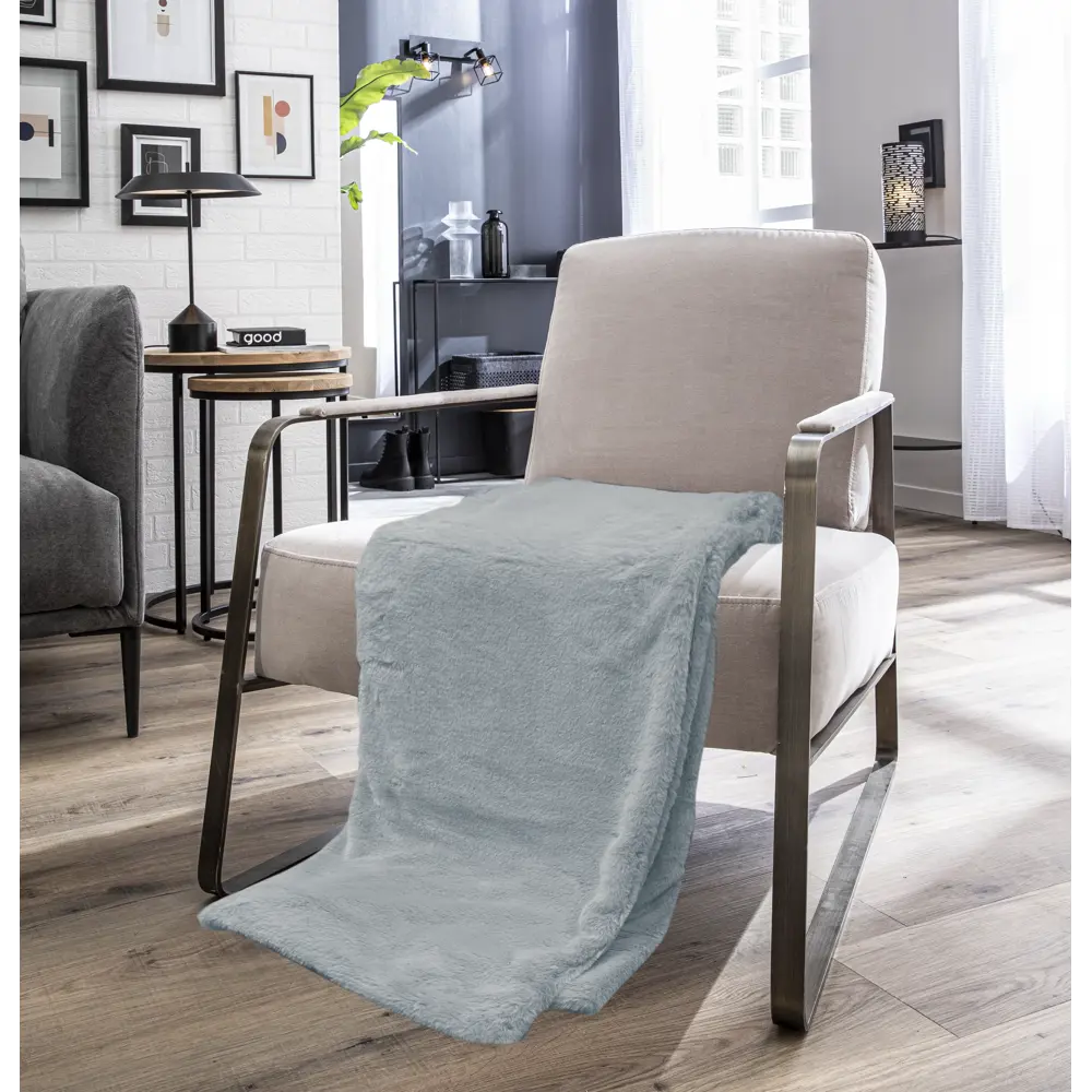 Плед Inspire Enalie Aqua5 130X180 см цвет светло-голубой 83800587 STLM-2076773 