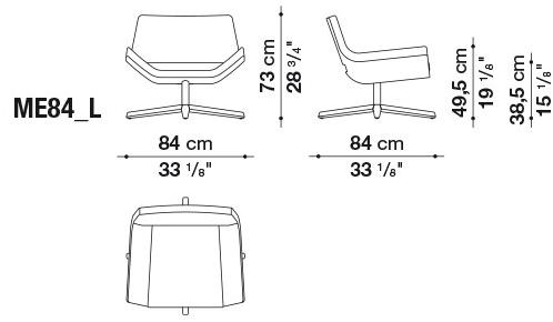 B&B Italia Кресло с обивкой из ткани с 4 спицами Metropolitan sun-id-1478482 - Вид №4
