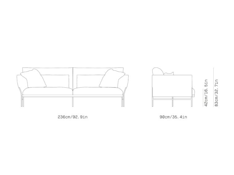 4-местный тканевый линейный диван Omelette Editions Majestic ARCH-00048827 - Вид №5